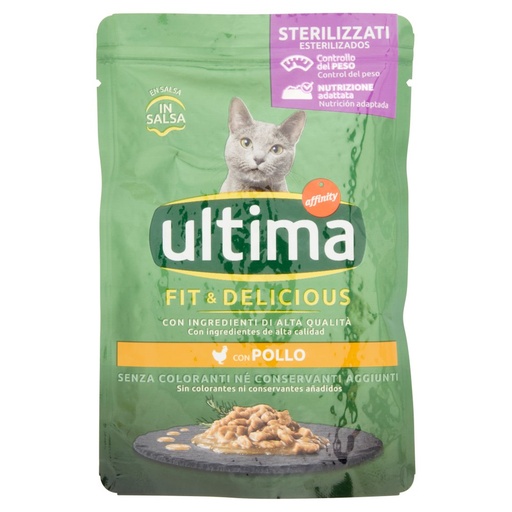 [801513710] Ultima Cat Wet Sterilizzato Pollo in Salsa Busta Gr.85