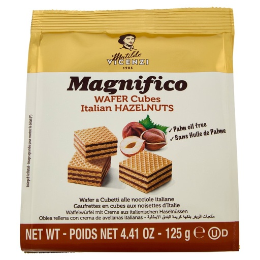 [801513715] Matilde Vicenzi Magnifico Wafer a Cubetti alla Nocciola Gr.125