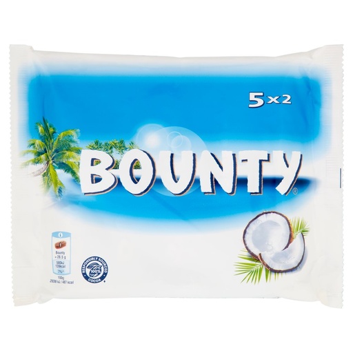 [801513716] Bounty Snack di Cioccolato al Latte Ripiena al Cocco Pz.5 Gr.285