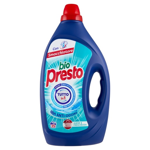 [801513732] Bio Presto Detersivo Liquido per Lavatrice Igiene & Freschezza 35 Lavaggi Ml.1.575