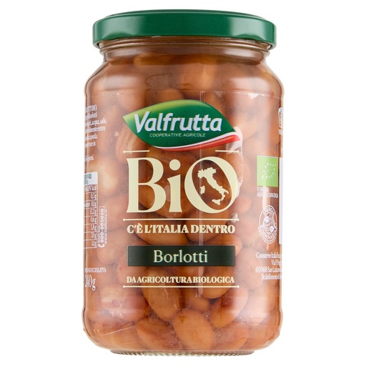 [801513783] Valfrutta Fagioli Borlotti Bio in Vetro Gr.360