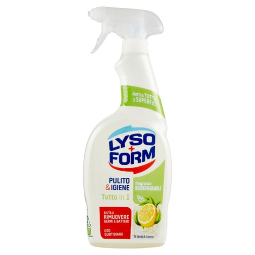 [801513880] Lysoform Spray Tutto in 1 Disinfetta e Pulisce Profumo Tè Verde e Limone Ml.700