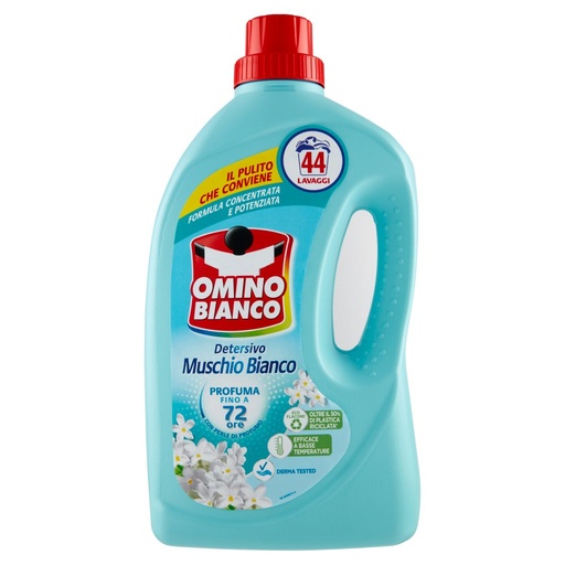 [801513945] Omino Bianco Detersivo per Lavatrice Liquido Muschio Bianco 44 Lavaggi Ml.1760