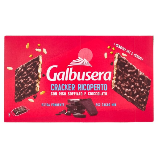[801513961] Galbusera Cereali G Cracker di Riso Soffiato Ricoperti di Cioccolato Fondente Gr.150