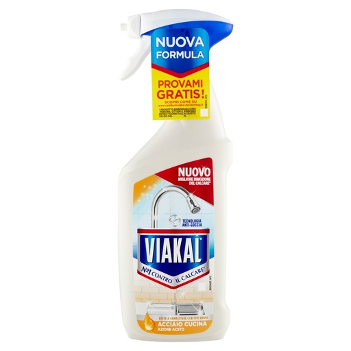 [801513984] Viakal Casa Spray Acciaio per Cucina Azione Aceto Ml.470