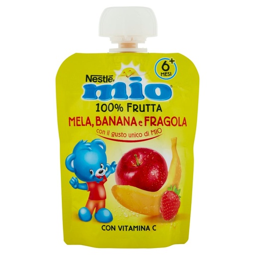 [801514168] Nestlè Mio Merenda Pouch Mela Banana e Fragola Gr.90