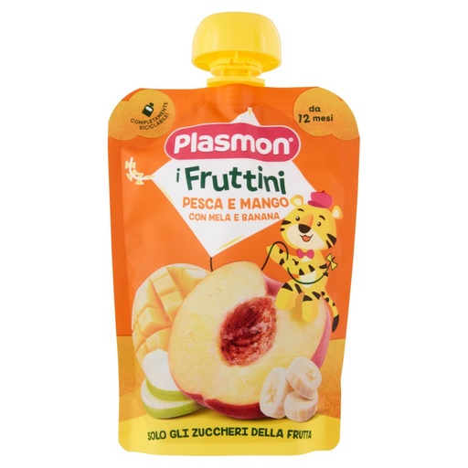 [801514213] Plasmon i Fruttini Pesca e Mango con Mela e Banana Gr.130