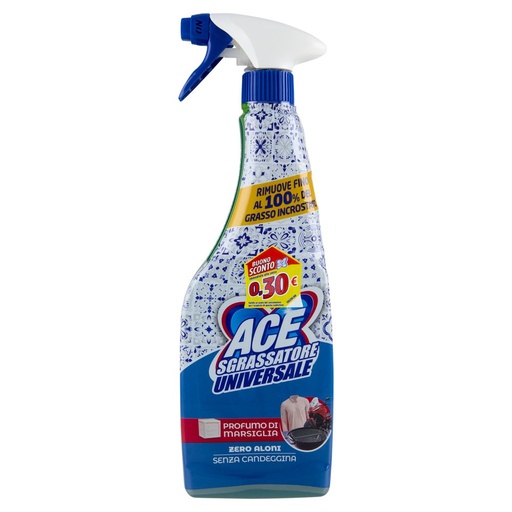 [801514216] Ace Sgrassatore Universale Spray Profumo di Marsiglia senza Candeggina Ml.600