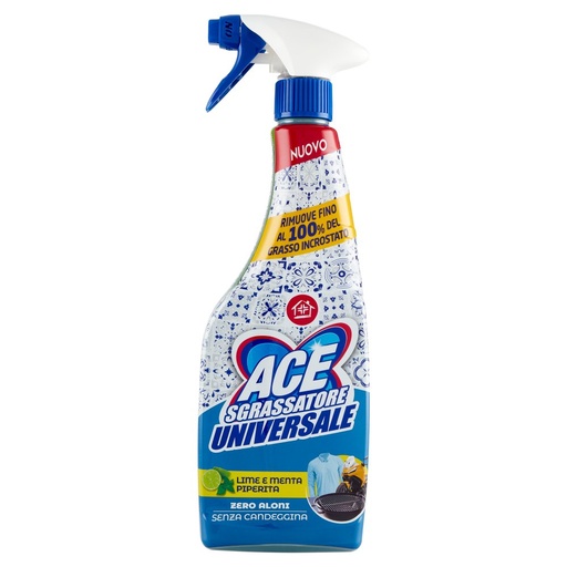 [801514217] Ace Sgrassatore Universale Spray Lime e Menta Piperita senza Candeggina Ml.600