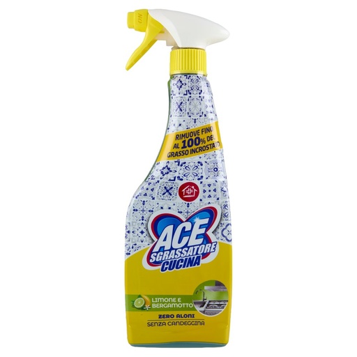 [801514218] Ace Sgrassatore Cucina Spray Limone e Bergamotto senza Candeggina Ml.600
