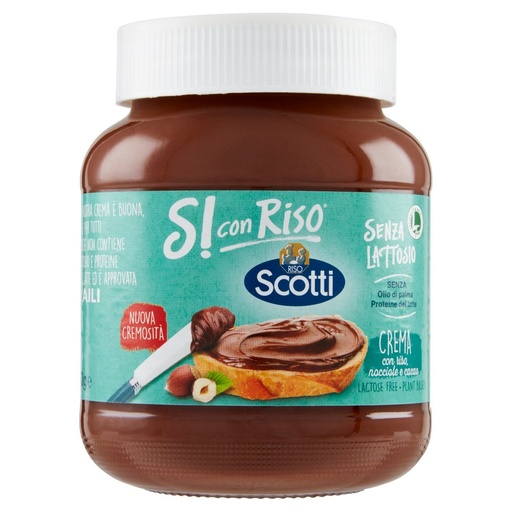[801514766] Scotti Crema Splamabile Senza Lattosio con Riso Nocciole e Cacao Gr.350