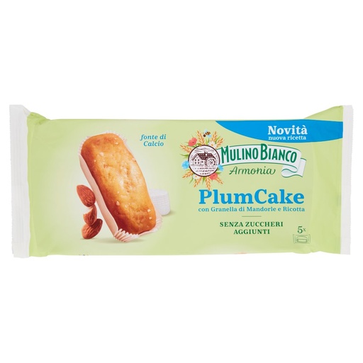 [801514773] Mulino Bianco Plumcake Armonia con Granella di Mandorle e Ricotta Pz.5 Gr.155
