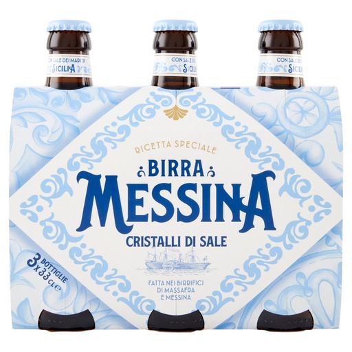 [801514838] Messina Birra Cristalli di Sale Cl.33x3 Vol.5°