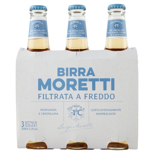 [801514840] Moretti Birra Filtrata a Freddo Cl.33x3 Vol.4,3°