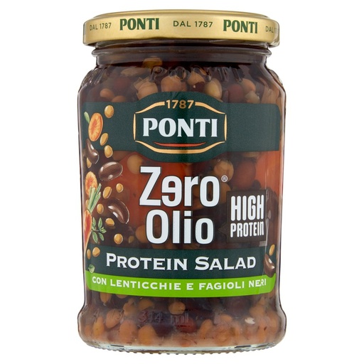 [801514852] Ponti Zero Olio Protein Salad con Lenticchie e Fagioli Neri Gr.285