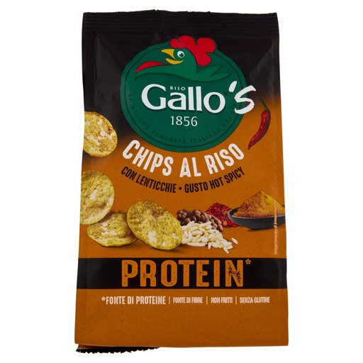 [801514903] Gallo's Chips di Riso con Lenticchie Gusto Hot Spicy Gr.40