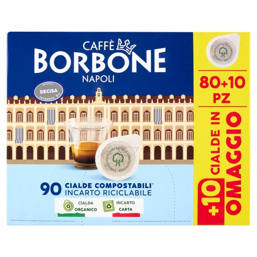 [801514936] Caffè Borbone Miscela Decisa Cialde Compostabili 90 x Gr.7,2