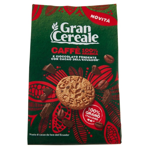 [801514949] Gran Cereale Biscotti con Caffè 100% Arabica e Cioccolato Fondente con Fave dell'Ecuador Gr.280