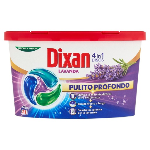 [801514973] Dixan Discs Detersivo Lavatrice Lavanda Pz.21 Gr.346,5