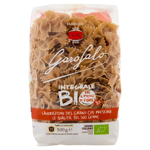 [801515011] Garofalo Integrale Biologica Farfalle N°5-78 Gr.500