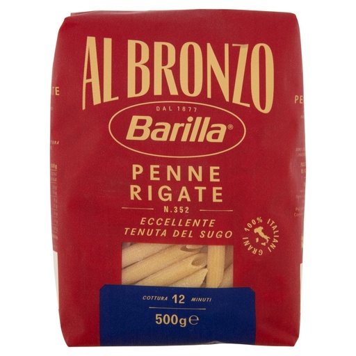 [801515044] Barilla Pasta Al Bronzo Penne Rigate N°352 Gr.500
