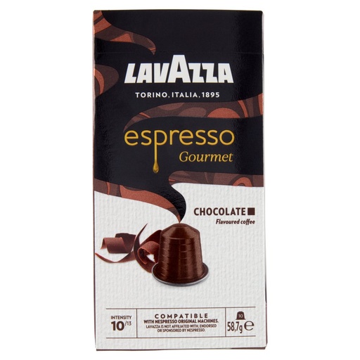 [801515105] Lavazza Capsule Compatibli Nespresso Original Espresso Gourmet Chocolate Pz.10 Gr.58,7