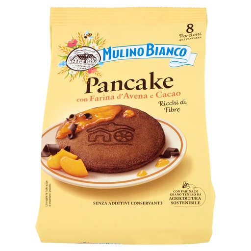[801515161] Mulino Bianco Pancake con Farina di Avena e Cacao Pz.8 Gr.256