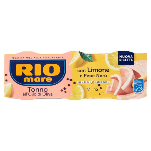 [801515174] Rio Mare Tonno all'Olio di Oliva con Limone e Pepe Nero Gr.65 X Pz.3