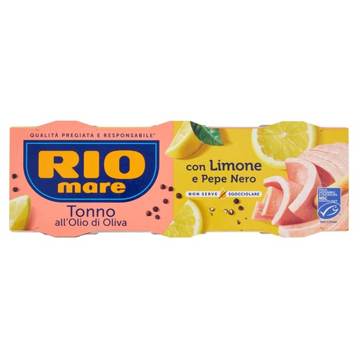 [801515174] Rio Mare Tonno all'Olio di Oliva con Limone e Pepe Nero Pz.3 X Gr.65