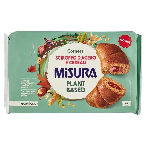 [801515344] Misura Naturìcca Cornetti Sciroppo d'Acero e Cereali Plant Based Pz.6 Gr.298