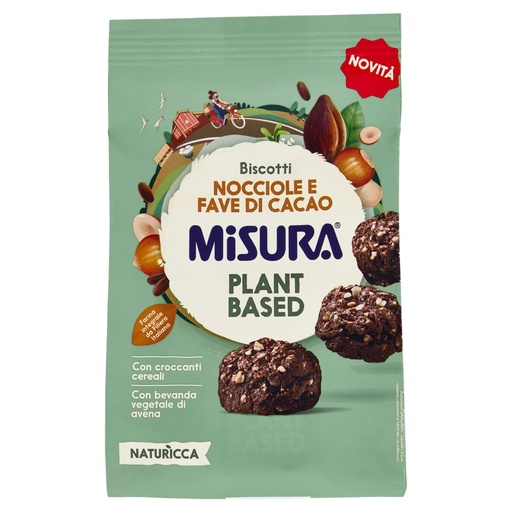 [801515346] Misura Naturìcca Biscotti Nocciole e Fave di Cacao Plant Based Gr.260