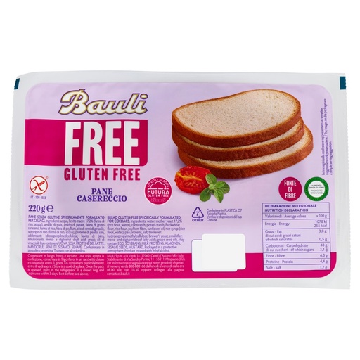 [801515442] Bauli Free Gluten Free Pane Casereccio Gr.220