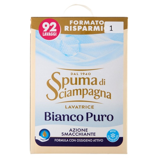 [801515541] Spuma di Sciampagna Detersivo Lavatrice Bianco Puro Kg.4,140