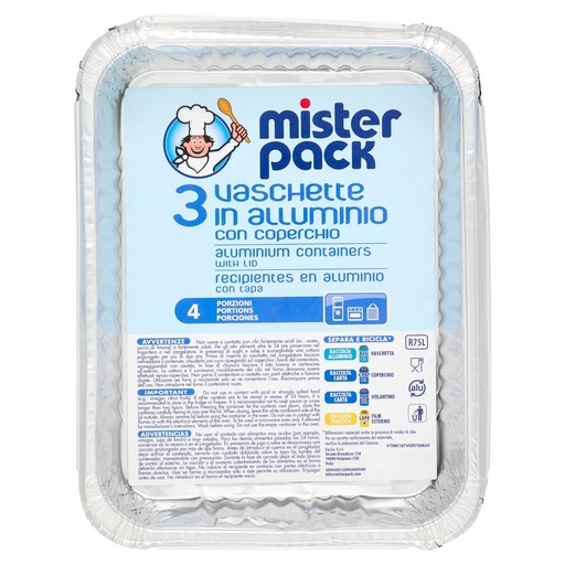 [000000367] Mister Pack Vaschette con Coperchio 4 Porzioni Pz.3