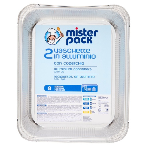 [000000369] Mister Pack Vaschette con Coperchio 8 Porzioni Pz.2