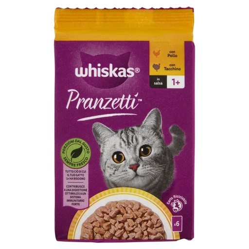[000005098] Whiskas Pranzetti in Salsa Con Carni Bianche Gr.50 X Pz.6