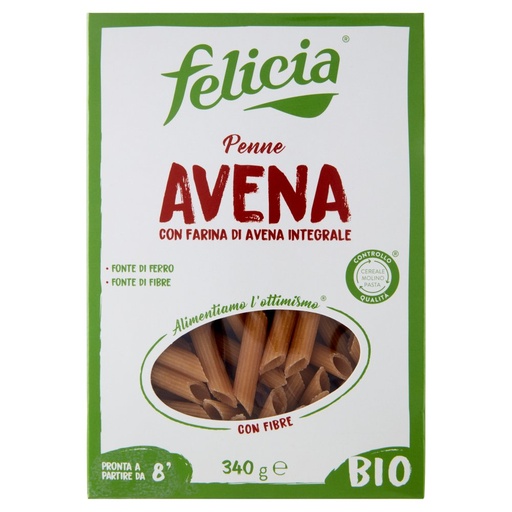[000005208] Felicia Penne Avena con Farina di Avena Integrale Bio Gr.340