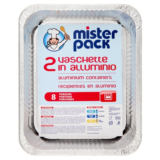 [000008679] Mister Pack Contenitori Alluminio 8 Porzioni Pz.2