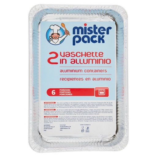 [000008709] Mister Pack Vaschette Alluminio 6 Porzioni