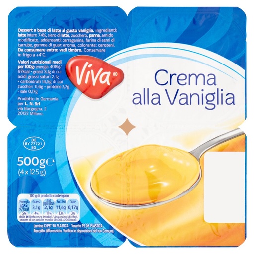 [000009755] Crema alla Vaniglia Gr.125X4