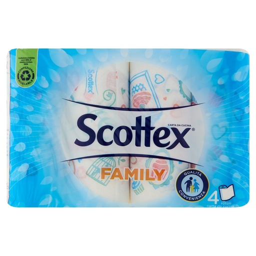 [000011937] SCOTTEX FAMILY CARTA SPUGNA X 4 ROTOLI