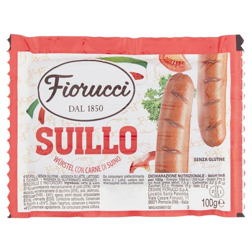 [000012424] FIORUCCI WURSTEL SUILLO GR.100