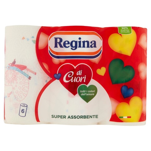 [000012930] REGINA DI CUORI ASCIUGATUTTO X 6 ROTOLI