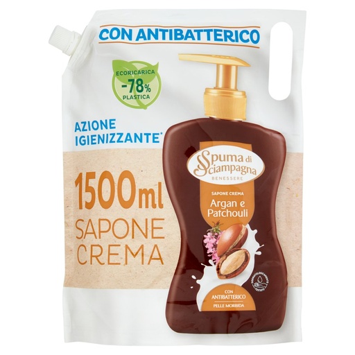 [000013986] SPUMA SCIAMPAGNA ECORICARICA LT1.5 ARGAN SAPONECRE