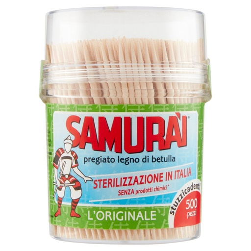 [000014433] SAMURAI STUZZICADENTI X 500PZ  DOPPIA PU NTA BETULL