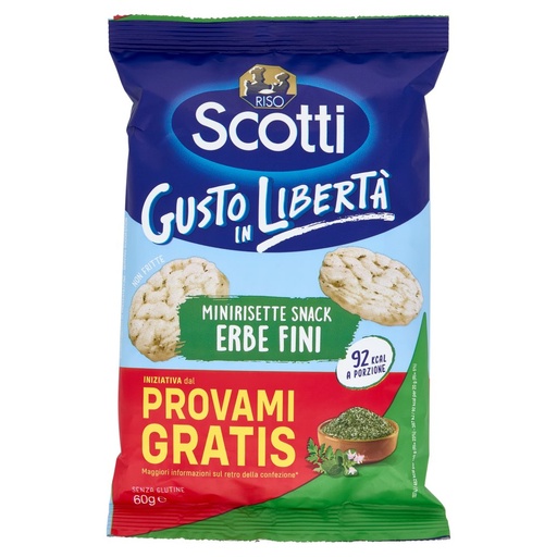 [000014672] RISO SCOTTI RISETTE SNACK ALLE ERBE FINI GR.60