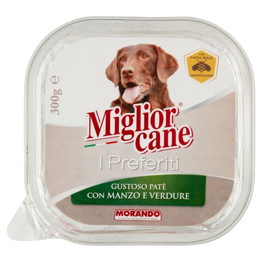 [000014904] MIGLIOR CANE PREFERITI VASCHETTA GR.300 MANZO/VERD