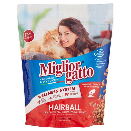 [000015519] MIGLIOR GATTO CROCCANTINI HAIRBALL MA/FE G. GR.800