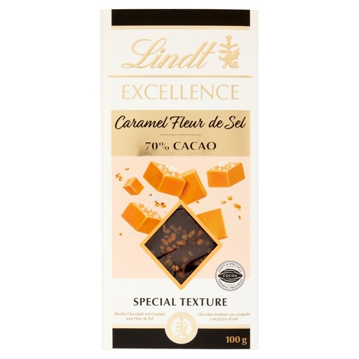 [000016539] LINDT EXCELLENCE CARAMELLO 70% GR.100 TA VOLETTA