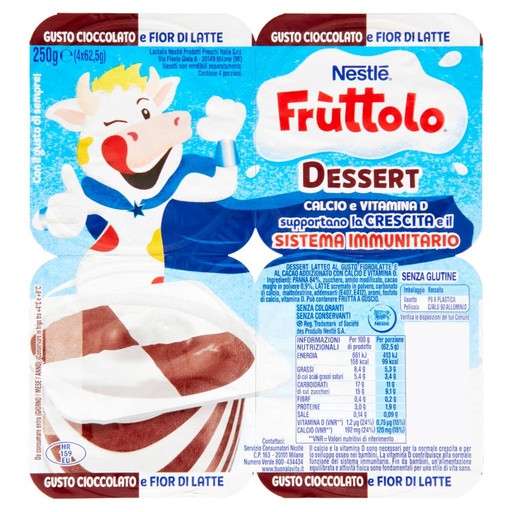 [000017315] NESTLE'FRUTTOLO DESSERT CIOCC/FIORDILATT E G.62,5X4